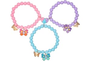 COLORFUL BLING BFF Bracelet for 3,Mother Daughter Bracelets Set,Cross Butterfly Heart Charm Bracelet for Women Men,Love Heart Matching Strand Bracelets Friendship Jewelry Gifts