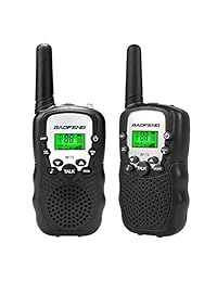 Mengshen Durable Walkie Talkie para niños 22 canales PMR jamón Radio de dos vías UHF 462 467 MHz linterna transceptor Interphone bf-t3 de mano (2 unidades, negro)