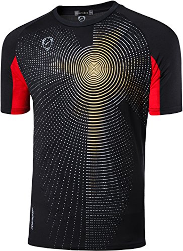 Sportides Big Boy's Quick Dry Active Sport Short Sleeve Breathable Tshirts T-Shirts Tees Tops LBS702 Black L