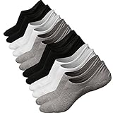 No Show Liner Socks Women - Cotton Low Cut Socks Sports Casual Non Slip 6 PCS in Black,White and Grey
