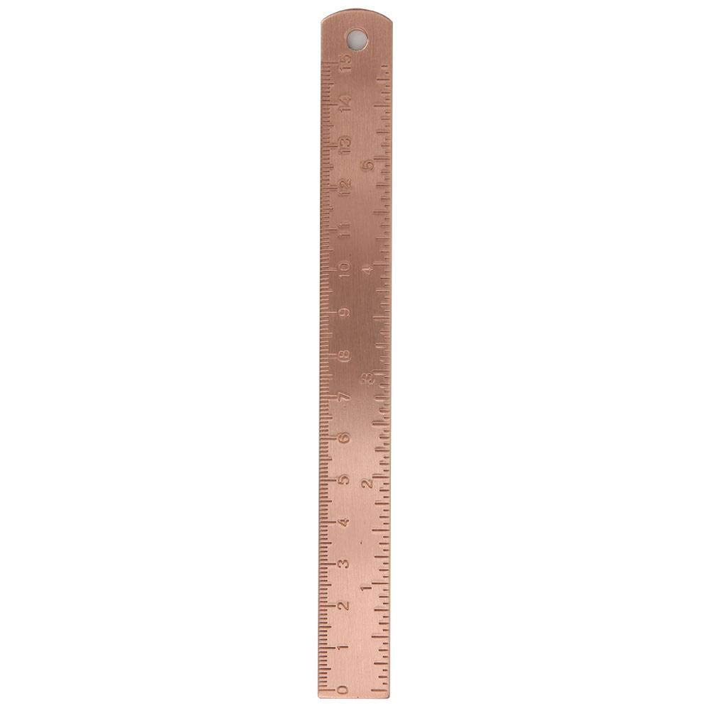 Straight RulerMaximum Scale:150mmVintage Brass Handy Straight Ruler Metal Copper Bookmark for Line Drawing (Copper) School Supplies School Supplies