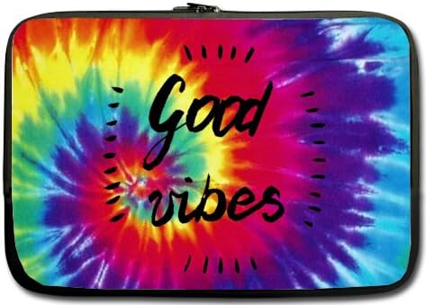 Modern Design Good Vibes and TIE DYE Soft Water-proof Neoprene Carrying Case Sleeve Bag For Macbook, Macbook Air/Pro 13 Inch All 13" Laptop Notebook(Twin sides)