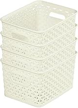 Curver My Style Storage Baskets Set of 4 Cream 4 Litre Stackable