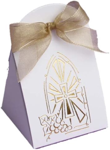 D Y Ballotins A Dragees Communion Boites A Dragees Forme Iris Blanc Avec Motif Croix Impression Or Sans Ruban X10 Amazon Fr Jeux Et Jouets