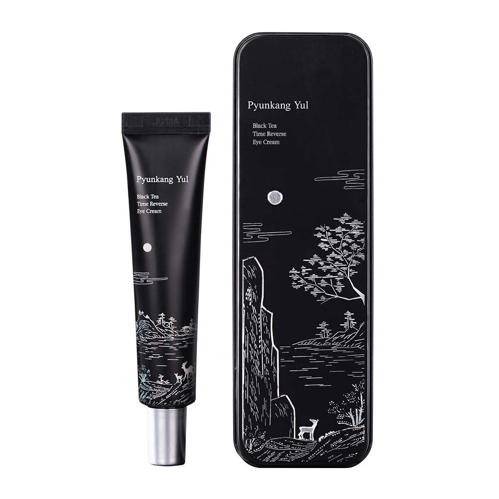 [PKY] Pyunkang Yul Black Tea Time Reverse Eye Cream, Luxurious Anti-Aging Care with Fermented Black Tea, Peptides, Ceramides & Hyaluronic Acids for Firm, Hydrated Skin (0.85 Fl.Oz, 25ml)