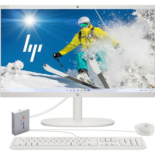 HP 2025 Latest 22 inch All-in-One Desktop Computer • 16GB Memory • 1TB PCIe SSD • FHD Display • Intel CPU • Microsoft Office Trial • USB-C • White KB & Mouse • WOWPC Recovery USB • Windows 11