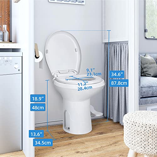 YITAHOME RV Toilet With Pedal Flush, Gravity Flush Toilet High Profile