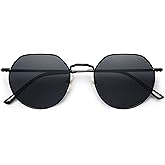 SOJOS Round Polygon Polarized Sunglasses for Women Men Retro Classic Vintage Panto Octagonal Shades SJ1157