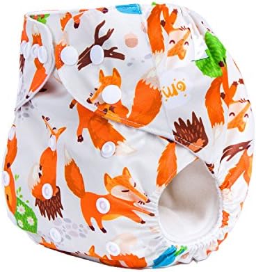 Calababy Waterproof Reusable Pocket Baby Cloth Diaper Nappies with Snaps (fox)