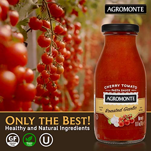 Agromonte Authentic Italian Cherry Tomato Pasta Sauce (Roasted Garlic)- Taste of Italy Gourmet Foodie and Chef Gift - Certified Kosher, Gluten-Free, All Natural (4 pack) - Thumbnail 2