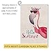 Hello Summer Flamingo Small Garden Flag Vertical Double Sided 12.5 x 18 Inch Floral Beach Burlap Yard Outdoor Decor