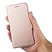 Nouske iPhone 7 Plus iPhone 8 Plus Case Flip Folio Wallet Stand up Credit Card Holder Cover Holster/Magnetic Closure/TPU bumper/360 Full Body Protection, Rose Gold