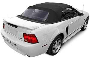 AUTOBERRY Replacement for: Ford Mustang 1994-2004 Convertible Soft Top & Plastic Window Black Sailcloth (1 Piece Easy Install)