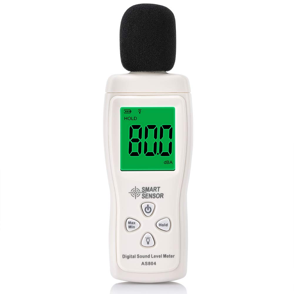 Sound Level Meter, Decibel Meter 30-130dBA, LCD Digital Audio Noise Level Meter Sound Level Meter Monitor dB Meter Measuring Tester, Auto Power Off, for Home, Office, Factory, Cinema