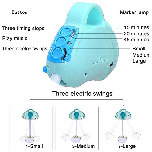 CBBBBAY Electric Baby Cradle Swing Sleeping Rocking Basket Bassinet Newborn Crib Bed