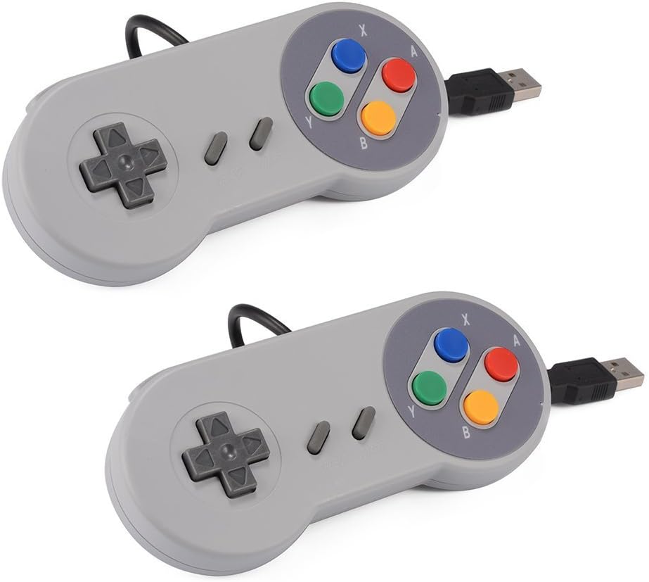 Twin Pack SNES Classic USB Super Nintendo Game Controller Gamepad Joystick for Windows PC/MAC AC560 by Twitfish