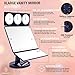 MIRRORVANA® X-Large 3 Way Lighted Makeup Desk Mirror with 10X/5X/3X Close Up Magnifying Trifold Panel View - LED Lit with Battery or USB Cable - Gift for Women, Teens and Girls