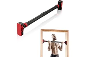 BOUPOWER Pull Up Bar for Doorways, Chin Up Bar with Level Meter and Adjustable Width for Strength Training,No Screws Required, Weight Capacity 440 LBS