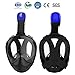 SeaTouch Premium Full Face Snorkeling Mask Black for Man and Women Easybreath Snorkeling Mask (SM - Small, Bag)