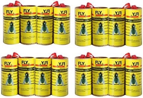 Fly Paper Strips, Fly Catcher Trap, Plant Flycatcher, Files Glue Trap - 16Pcs Set