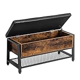 VASAGLE Industrial Storage Bench, Bed End Stool