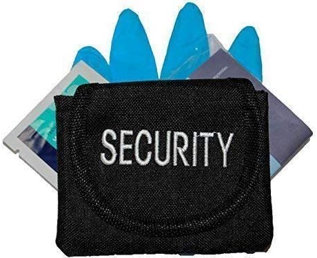 Black Glove Pouch (CPR - KITTED) with SECURITY embroidered for Belt