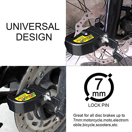 Alarm Disc Lock OBDATOR Anti-theft Motorcycle Motorbike Alarm Disc Lock with 110dB Alarm Sound and 7mm Pin Brake Disc Wheel Security Lock for Motorcycles - Thumbnail 3
