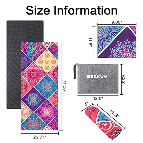 image for SEKKVY Yoga Mat, Non Slip Sweat Absorbent Foldable 1.5mm Thin Exercise