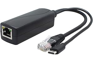 ANVISION 5V PoE Splitter, USB Type C, 48V to 5V 2.4A, IEEE 802.3af Compliant