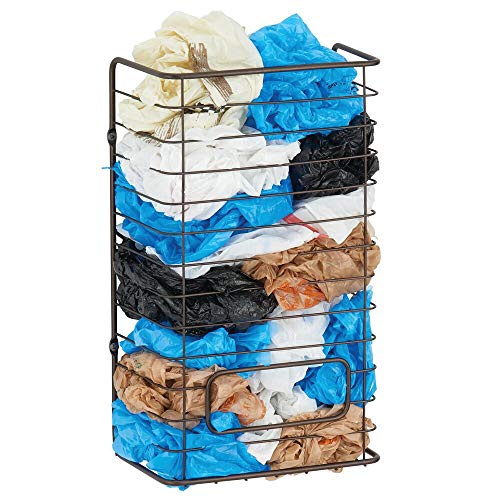 mDesign Metal Wall Mount Kitchen Storage Organizer Holder or