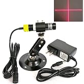 Red Cross Line Light Cross Hair Module Generator Projector Placement Position Guide for Wood Stone Screen Printing Heat Press Cloth Fabric Cutting Alignment (+AC-DC adpter+Holder, Red Cross)