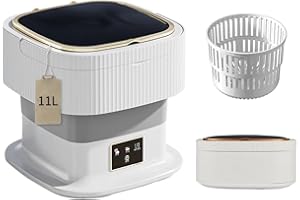 LMAZG Portable washing machine,Mini Washer, 11L upgraded large capacity High Power foldable Washer, Hanging drain pipes are more convenient, Deep cleaning of underwear and other small clothes. (grey)