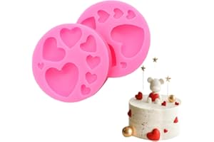 FURIMUK Heart Silicone Molds,2 Pieces Mixed Size Silicone Candy Molds, Heart Shape Molds for Chocolate, Cookie Decor, Pastry, Cake, Jelly, Pudding Making