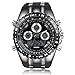 Readeel Military Men WristWatch Sports Watch Silicone Watch LED Light Dual-display Mens Watches, Black