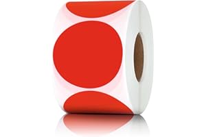 LUCKYHERN Pack of 600 Round Color Coding Circle Dots Stickers Labels (2", Red)