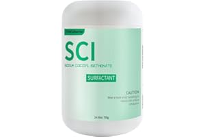 FSBBTAIBANLE 24.69 oz Sodium Cocoyl Isethionate, Premium Sodium Cocoyl Isethionate (SCI) Powder, Amazing Bubbles, Gentle on Skin, Biodegradable, Suitable for Making Bath Bombs