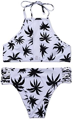 Halter Swimsuit for Women, High Neck Tree Print Bikini