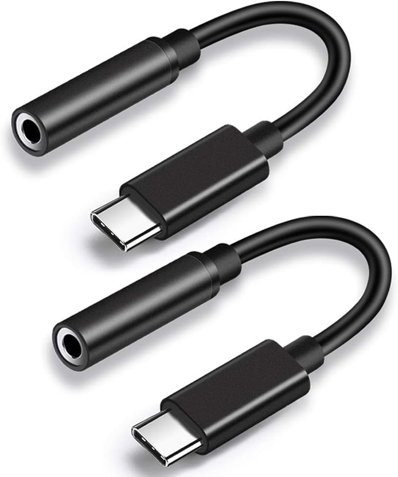 USB Type C to 3.5mm Female Headphone Jack Adapter,USB C to Aux Audio Dongle Cable Cord Compatible with Samsung Galaxy S21 S20 Ultra S20+ Note 20 10 S10 S9 Plus,Pixel 4 3 2 XL,iPad Pro and More -2 Pack