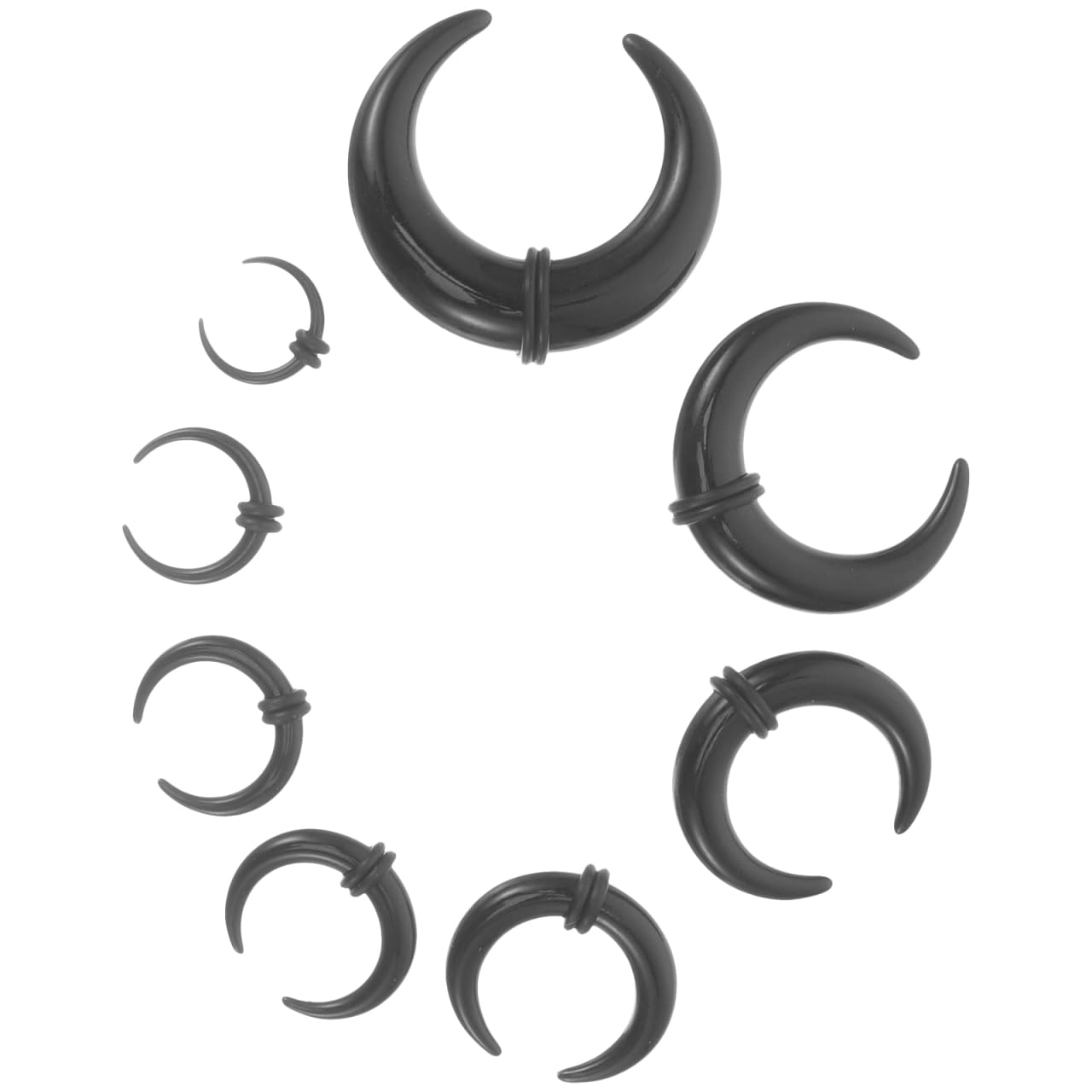 Holibanna Ear Horns Body Piercing Jewelry U-Shaped Cone Auricle Ear Expanders Plugs for Cartilage and Lobe Stretching Suitable for Weddings Banquets and Parties