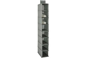 �鶹�� Basics 8-Tier Hanging Closet Shelf Shoe Organizer, 29.2 x 14 x 104.1 cm, Dark Grey