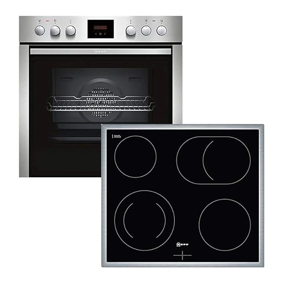Neff XE2 Backofen-Kochfeld-Kombination / Einbau / 4 Heizelemente / 59,4 cm / Edelstahl/Schwarz / Schnellaufheizung / 4 HighSp