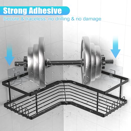EastShark 5 Pack Corner Shower Caddy Stainless Steel Shower Organizer Shelf with Soap Holder, Bottle Holder & Hook Wall-Mounted Shower Shelves for Inside Shower Kitchen,