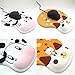 Ergonomic Mouse Pad, Wrist Protected Elastic Gel Wrist Rest, Adorable Cow & Chococat Style Non-Slip Rubber Base Mouse Pad with Wrist Support for Gaming Computer Office Home Working Studying, Set of 2
