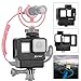 Artman Protective Housing Case Vlogging Frame Cage Mount with Microphone Cold Shoe Adapter Compatible for GoPro 7 6 5, Action Camera Accessories