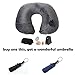 Lucear Inflatable Travel Pillow Set- Velvet Travel Neck Pillow, Sleep Mask, Earplugs - Including Carry Pouch for Convenient Storage - 3 Seconds Inflate Full (Gray)