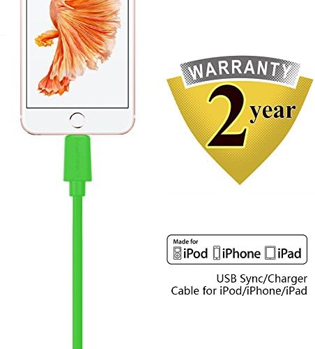 [Apple Mfi Certified] LINKPIN PVC 3ft/1m Lightning 8pin to USB Sync Cable Charger Cord for Apple iphone 5, 5s, 5c, 6, 6 Plus, 6s, 6s Plus, ipod Touch 5, 6, ipod Nano 7, ipad Mini 1, 2, 3, 4, ipad 4, Air, Air 2, ipad Pro 2 Years Warranty(Green)