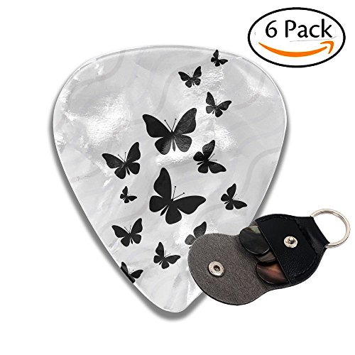Butterfly Celluloid Guitar Picks, Unique Guitar Gift For Electric Guitar, Acoustic Guitar, Mandolin, And Bass, 6 Pack .96mm