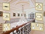A5 Products Polished Brass Georgian 1 Gang 13A Single Wall Plug Socket White view 2