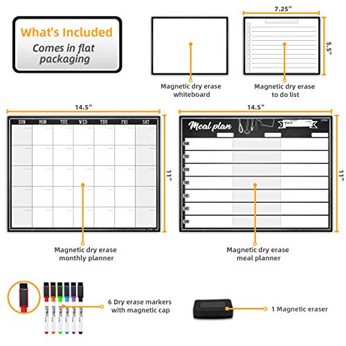 Meal Planning Whiteboard Undated Monthly Calendar Combo Set