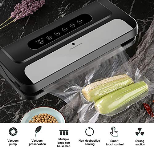 Lebensmittel-Vakuumierer, Touch-Control-Vakuumierer, Verbesserter Haushalt Schwarz Trocken & Feucht Elektrisch für die… – Bild 3